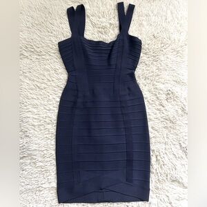 Herve Leger navy blue bandage mini dress, size small